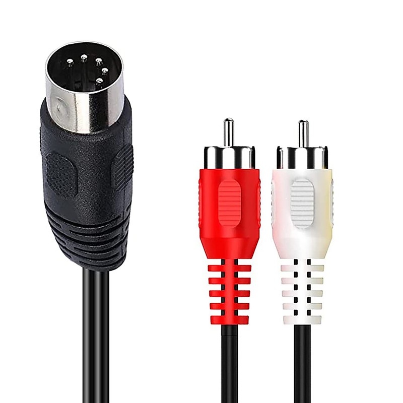 DIN 5 Pin to RCA Cable, tunghey 5-Pin Din Male