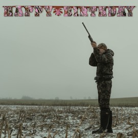 Havercamp Pink Camo Happy Birthday Banner 8-Foot Long in Next Vista Pattern