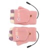 USB Heating Winter Gloves Cotton Knit Washable Women USB Fingerless