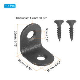 PATIKIL Stainless Steel Corner Braces 0.79 x 0.79 Inch,26 Pieces L Bracket Joint Right Angle Support Bracket L Shaped Corner Fasteners with Screws for Shelves, Black