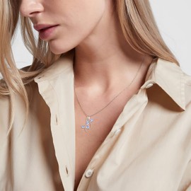PRAYMOS Collar de plata de ley 925 con libélula para mujer, colgante de libélula de ensueño, joyería de libélula, regalo de cumpleaños, cadena ajustable de 18 + 2 pulgadas, Plata esterlina, Ópalo