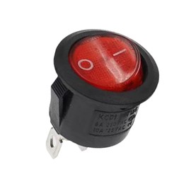 KCD1-105 20mm Diameter Round Red Rocker Switch (3pin 2position) The Switch has a Circular Design, for Various Electronic Equipment