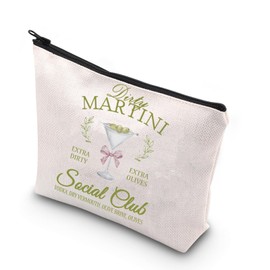 WCGXKO Hostess Bar Bag Novelty Makeup Bag Alcohol Gift Housewarming Gift Zipper Pouch Cosmetic Bag (Dirty MARTINI Bag)