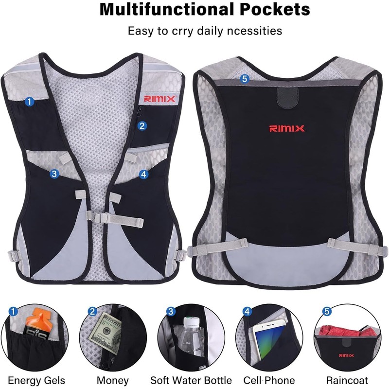 Reflective Hydration Pack Backpack Running Hydration Vest with 2 Pcs