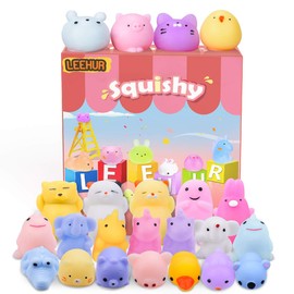 Leehur Squishy Kawaii Set, 20 Pieces Mochi Mini Squeeze Toy, Squishies Mesh Ball, Anti-Stress Toy, Party Gifts, Decoration for Boys and Girls