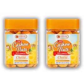 SOONICORN Cashew Nuts Seasoned with Cappuccino and Cheese,Snacks for Parties, Travel, Break Time, Healthy Cashews Roasted Lightly Salted Snack for Coffee Lover (large, cheese)