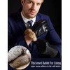 OCXMME Super Warm Rabbit Fur Mens Leather Gloves for Men