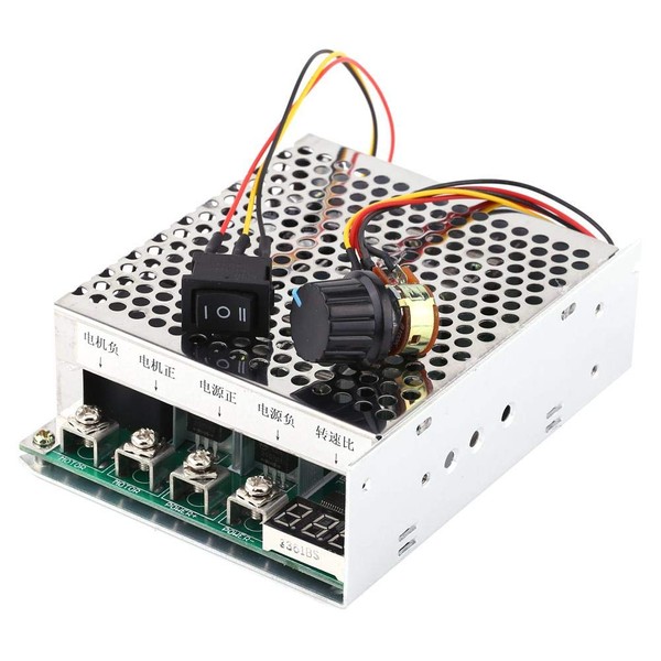 DC Motor Speed Controller, 10V-55V 60A DC Motor Speed Controller with Governor Reverse Switch Digital Display