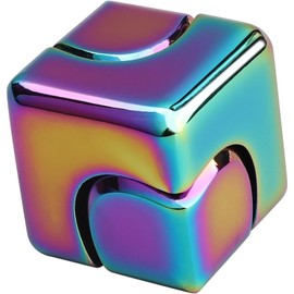 Infinity Fidget Cube, 2 in 1 Fidget Spinner Toy Metal for Kids and Adults, Transformable Anti-Anxiety Cube Fidget Block, EDC Office Desk Gadget