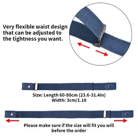 Pinsheng 5 Stücke Elastischer Gürtel, Ohne Schnalle Gürtel für Damen, Unsichtbare Gürtel für Jeans Hosen Kleid,Verstellbarer Schnallenfreier Gürtel Stretchgürtel für Damen oder Herren