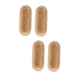 VICASKY Natural Boar Bristle Wooden Nail Brush 4Pcs Two-Sided Manicure Tool for Pedicure Hand and Foot Care for Nail Art Enthusiasts and Professional Use