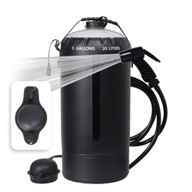 Aircity Portable Solar Camping Shower Bag with Foot Pump & Upgraded Leak-Proof Design – 20L/5-Gallon Outdoor Shower for Beach, Hiking, Travel | Lightweight, Large Water Inlet, Carry Bag