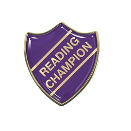 Reading Champion Gel Resin Purple School Shield Badge
