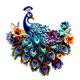 Metal Peacock Wall Decor, Peacock Outdoor Metal Wall Art, Metal Bird Wall Decor, Metal Art Wall Sculpture for Home Garden (Blue)