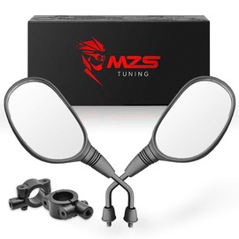 MZS ATV Mirrors | Motorcycle Rear View Round Side Mirror 7/8 Handlebar Mount Compatible with Dirt Bike Quad Street Bike Adventure Snowmobile Jet ski Scooter Coolster Moped GY6 ATV's