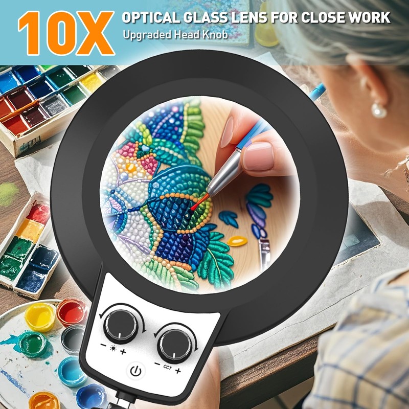 KUVRS Helping Hands Soldering Station, 10X Magnifying Glass with Light