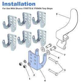 Set of 6 Easy Off Tarp Body Stops Replaces 1100833, Compatible with Shurco 1705775 & 1705454 Tarp Stops