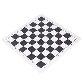Zunate Tapete de Ajedrez para Torneos, Tablero de Ajedrez Enrollable para Torneos de Cuero de PU, Tablero de Ajedrez a Cuadros en y Negro de Imitación de Cuero para Principiantes