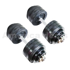 America.deals Adjustable 105 lb Weight Dumbbell Set Home Body Fitness Workout ALL Metal Plates