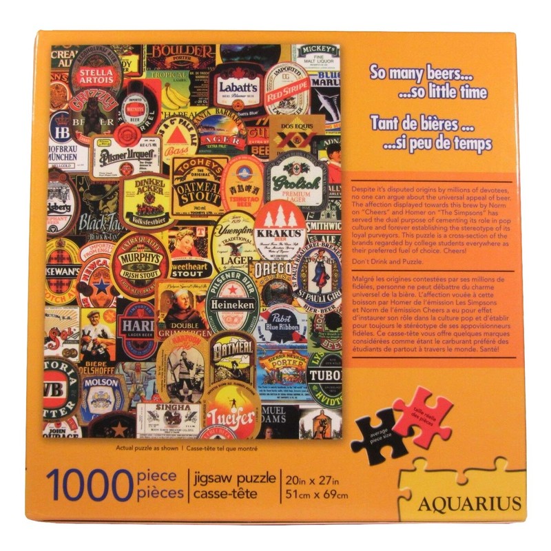 Aquarius 1000 Piece Puzzle - "So Many Beers...So Little Time"