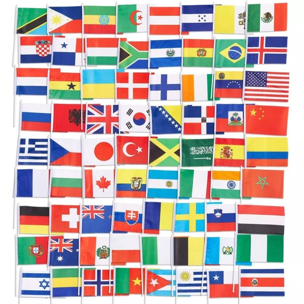 Juvale 72x Different Country International Flags The World For Party