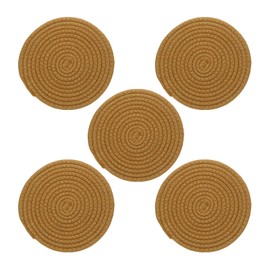PATIKIL Trivets for Hot Dishes 8 Inch, 5 Pack Trivets Mat for Hot Pots and Pans Heat Resistant Hot Pads Pot Holders for Kitchen Table Counter, Dark Brown