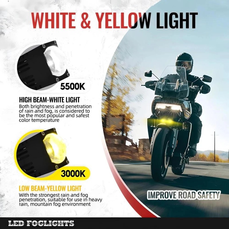 MYM-AUTO 2PC 160W Grile LED Light Pods Car Front Headlight