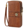 SENDEFN Wallet for Women Leather Double Zipper RFID Blocking Card