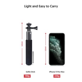 WOLFANG Action Camera Selfie Stick Compatible with Action Camera Wolfang/Surfola