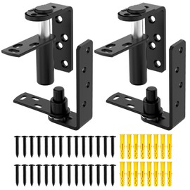 MeBantoo Saloon Door Hinges, Heavy-Duty 304 Stainless Steel Swinging Door Hinges, Self-Return Dual Swing Cafe Door Hinges, Self Closing Door Hinge for Swing Door, Bar Door, Patio Door (2, Large)
