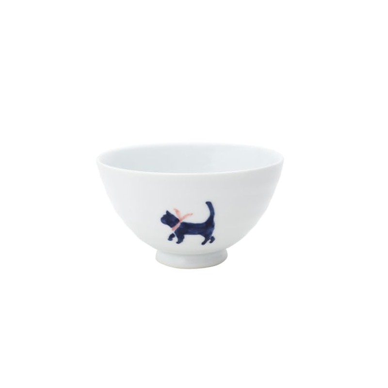 World Create 15118 Indigo Flower Hasamiyaki Rice Bowl, Red
