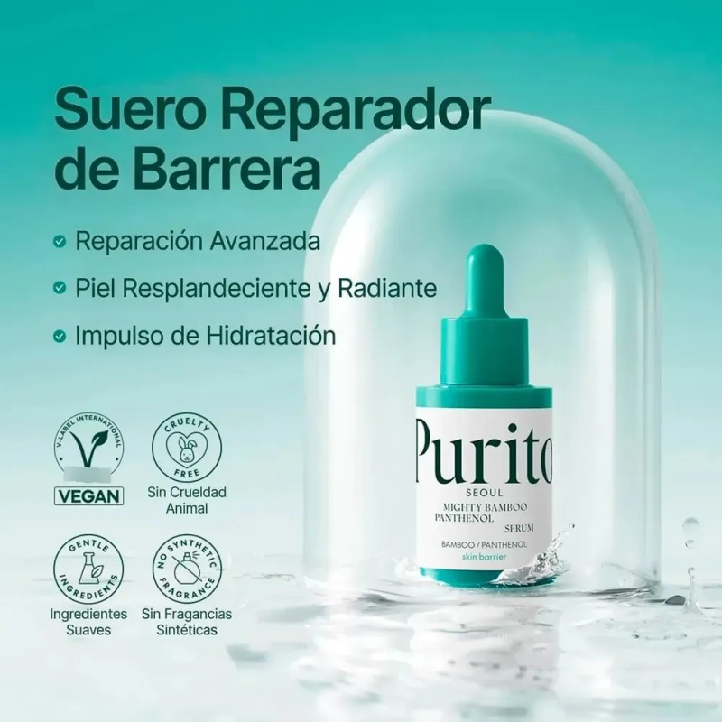Purito Seoul Mighty Bamboo Pantenol Sérum Hidratante 30ml Día Noche