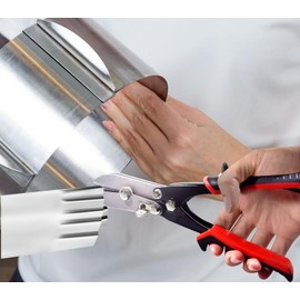 QUICKLO 5 Blade Sheet Metal Crimper,Blade Pipe Crimper, Gutter Crimping Tool, Duct Crimping Tool, Hand Sheet Metal Crimper Tool for 24-28 Gauge Stainless Steel, Ductwork, Downspout, Stove Pipe