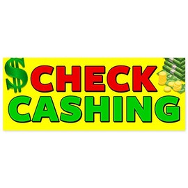 Check Cashing Vinyl Banner (Size Options) Small - 24x60