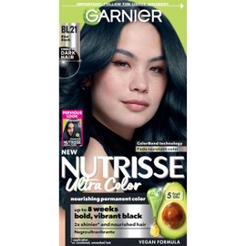 Garnier Hair Color Nutrisse Ultra Color Nourishing Creme, BL21 Blue Black (Blackberry Mojito) Permanent Hair Dye, 1 Count (Packaging May Vary)