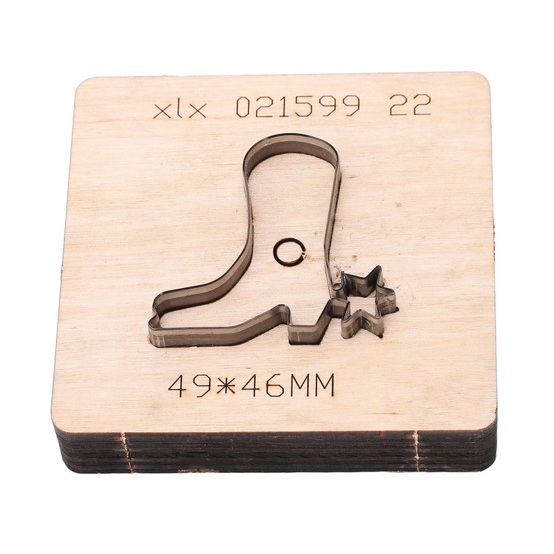 Leather Punching Die Shoe Shaped Alloy Steel Blade Birch Base