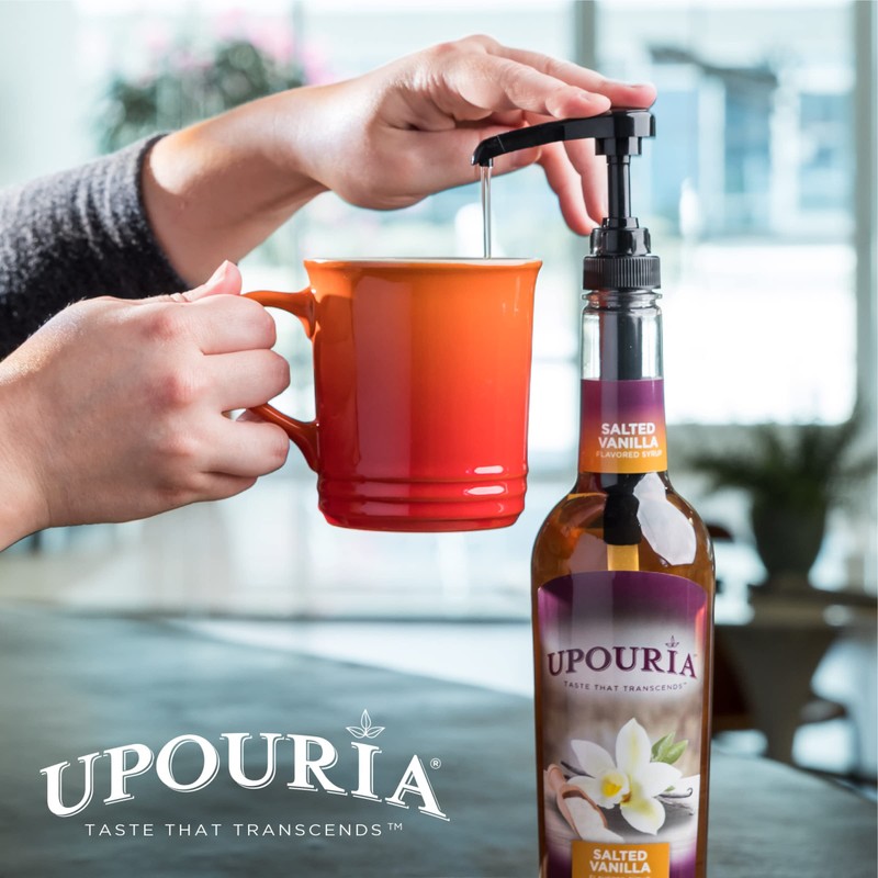 Upouria Salted Vanilla Syrup Flavoring, 100% Vegan, Gluten-Free, Kosher, 750ml