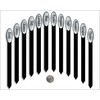 Herb Stakes 08in 12/Set Metalgraph Acrylic Oval Top Brushed Silver