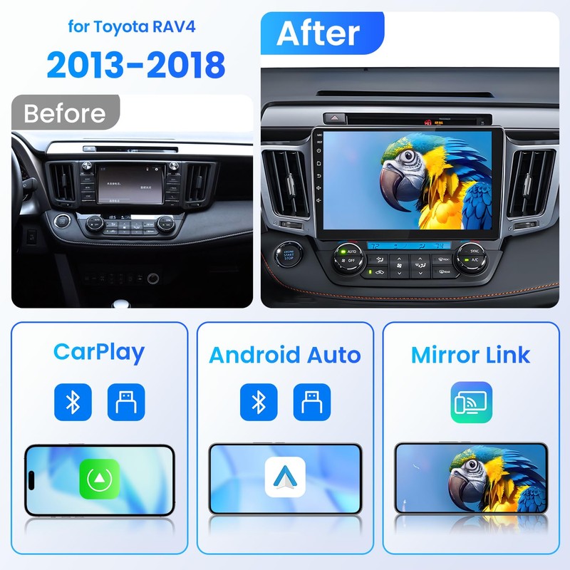 Car Radio for Toyota RAV4 2013-2018: 2+32G Car Stereo Carplay
