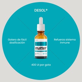 YOU MATTER Vitamina D3 Líquida 400 UI por Gota | 52 ml | Suplemento Vegano Sin Sabor | Alta Absorción con Aceite de Girasol | Sin Gluten, Sin Soya, Sin OGM | Para Adultos y Niños