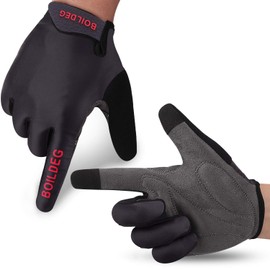Boildeg Cycling Gloves, Non-slip And Shock-absorbing Mountain Bike Gloves, Bright Colour, Unisex, Men, Women, black, m