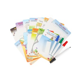 Micador jR. Draw & Wipe Activity Set - 15 Reusable Activities + Dry Erase Markers + Dry Eraser - Ages 3+