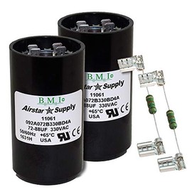(2) Pack, 72-88 uF x 330 VAC - BMI/USA Start Capacitor # 092A072B330BD4A with Bleed Resistor