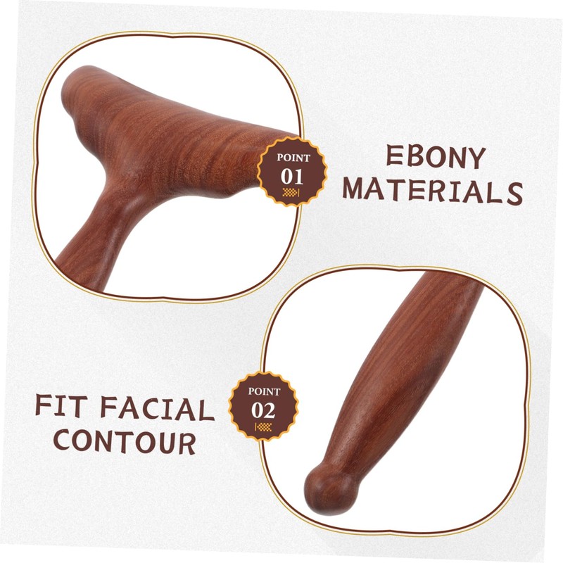 Mikinona 2pcs Wooden Gua Sha Facial Tools Portable Handheld Massage