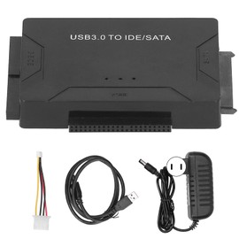 USB 3.0 to IDE SATA Converter External Hard Disk Drive Adapter Kit 2.5in/3.5in Cable 100‑240VUS Plug