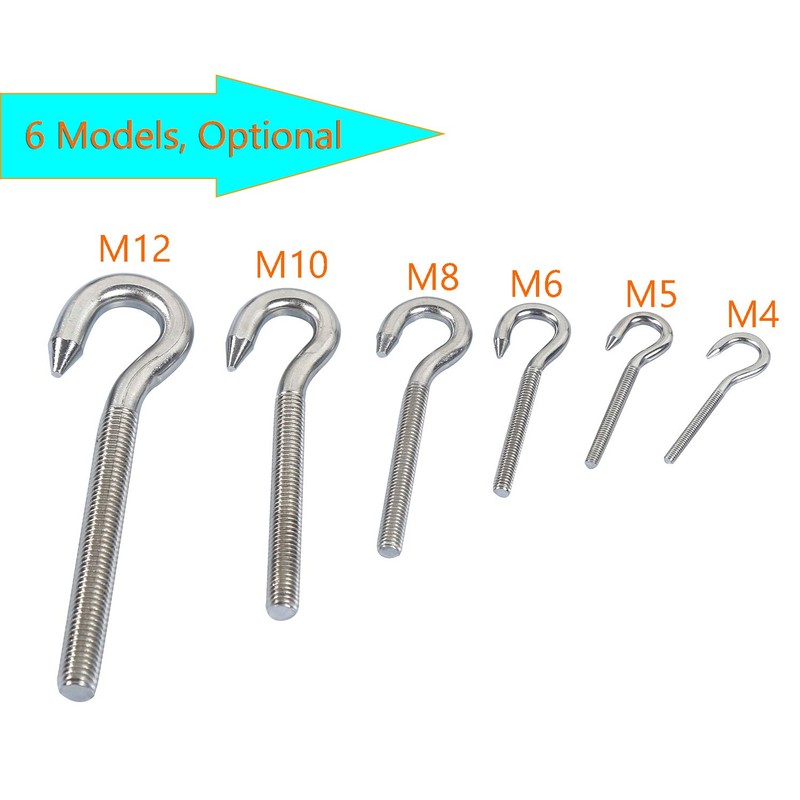 newlng M8 Hook Bolt 304 Stainless Steel Ring Screw High