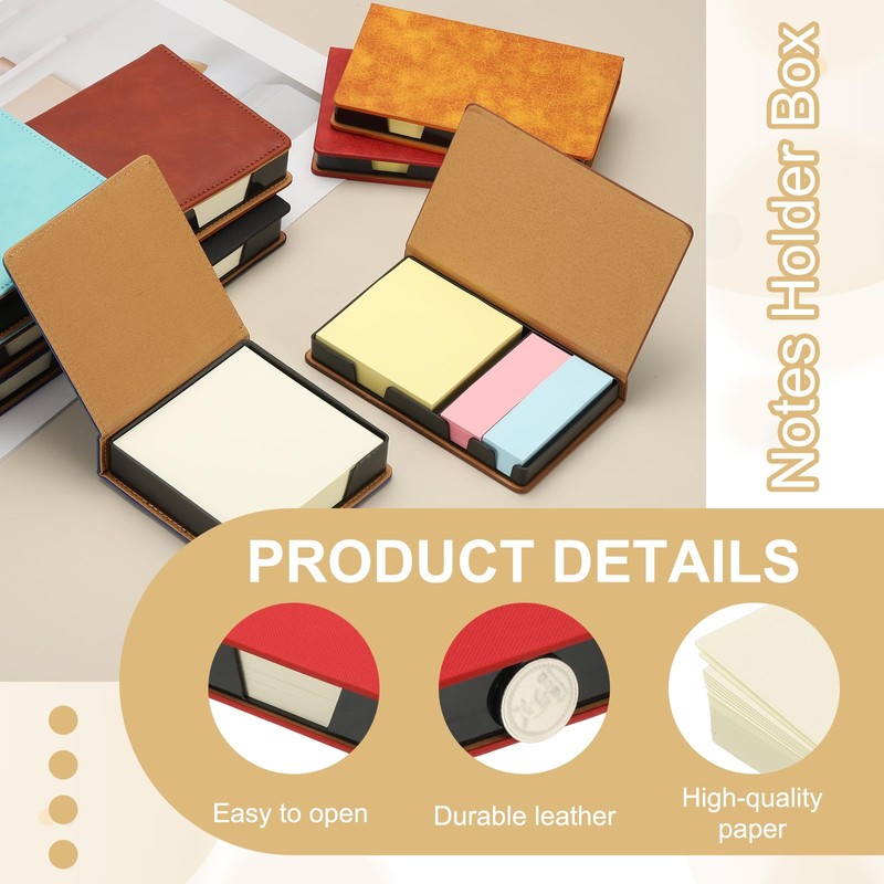 PATIKIL 140 Sheets Leather Sticky Notes Holder, 10in Post Notes