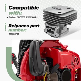 Quctaki Cylinder Piston Kit with Gaskets and Spark Plug Compatible with RedMax EBZ8560 EBZ8560RH Backpack Leaf Blower Replace 599886701