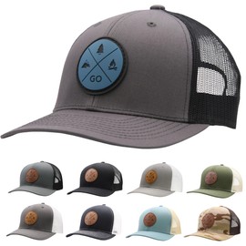 LINDO Trucker Hat - GO Outdoors (Gray Black w/Blue)