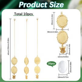 SOFPLATE 10Pcs Gold Graduation Caps Charms 2025 Years Grad Caps Charm Memorial Photo Pendant Brass Chain with Glass Cabochon Graduation Caps Decoration for Ceremony DIY Tassel Present College